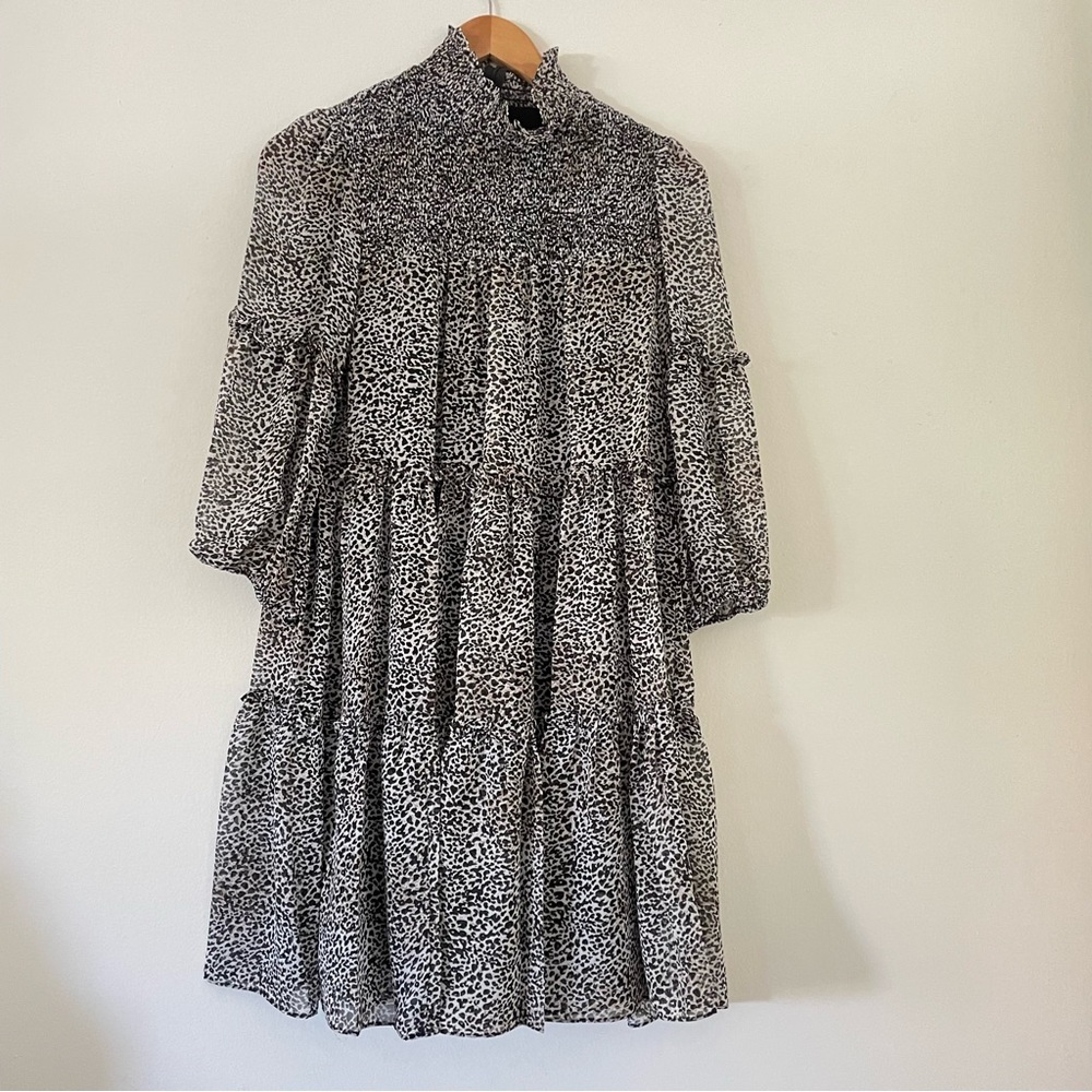 Ruffled Leopard Dress